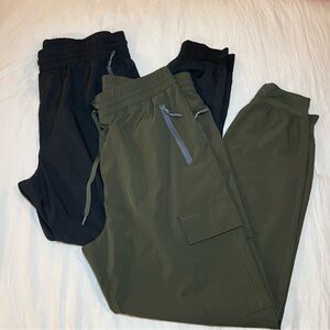 LJBJN 2 Pair Army Green & Black Cargo Style Lightweight Joggers Womens XL